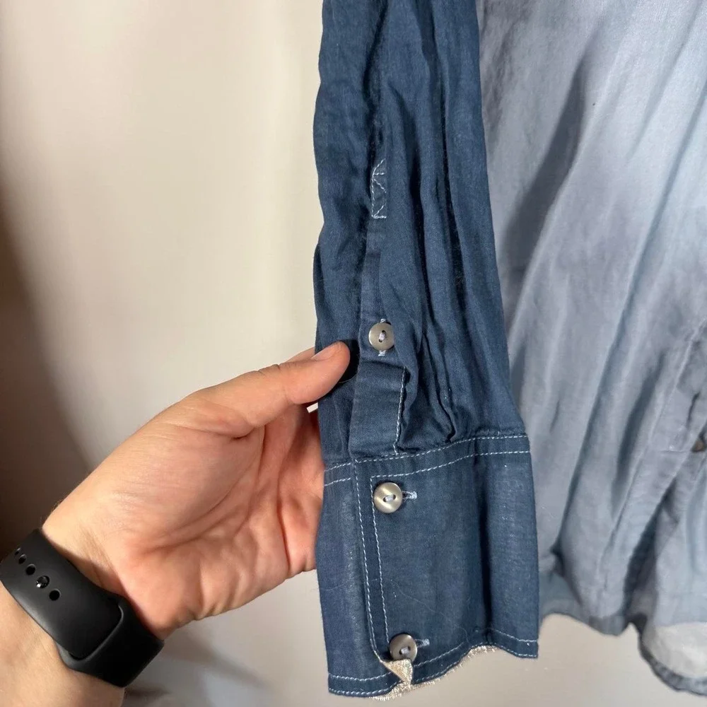 free people, rainbow ray button down tshirt